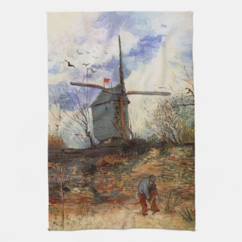 Le Moulin de la Galette by Vincent van Gogh Kitchen Towel