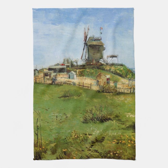 Le Moulin de la Galette by Vincent van Gogh Kitchen Towel (Vertical)