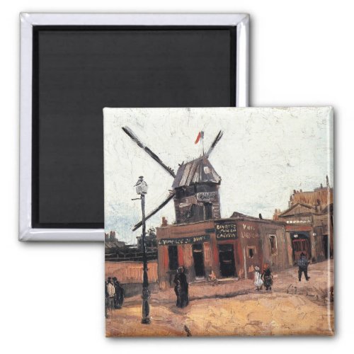 Le Moulin de la Galette by Vincent van Gogh Magnet