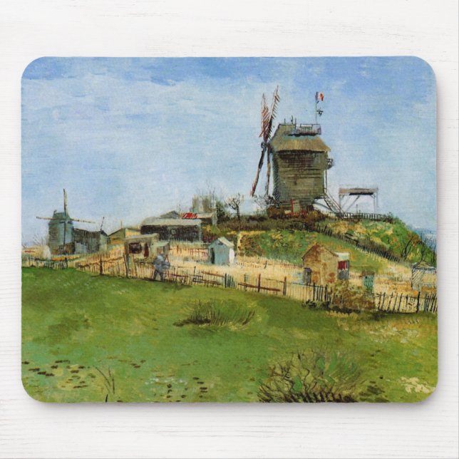 Le Moulin de la Galette by Vincent van Gogh Mouse Pad (Front)