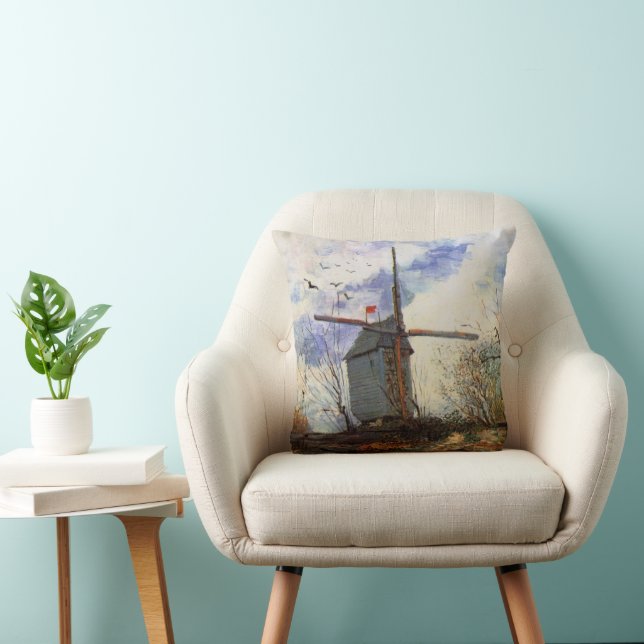Le Moulin de la Galette by Vincent van Gogh Throw Pillow (Chair)