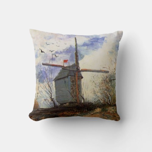 Le Moulin de la Galette by Vincent van Gogh Throw Pillow