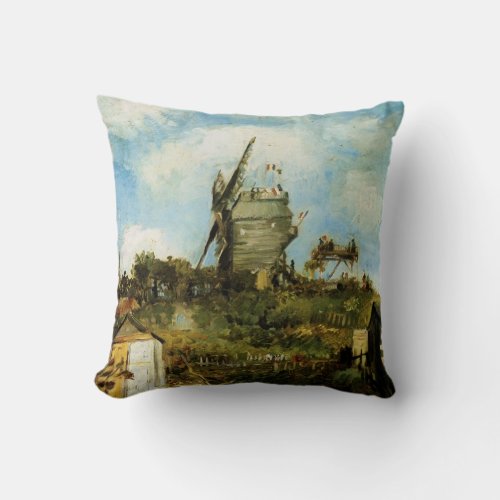 Le Moulin de la Galette by Vincent van Gogh Throw Pillow