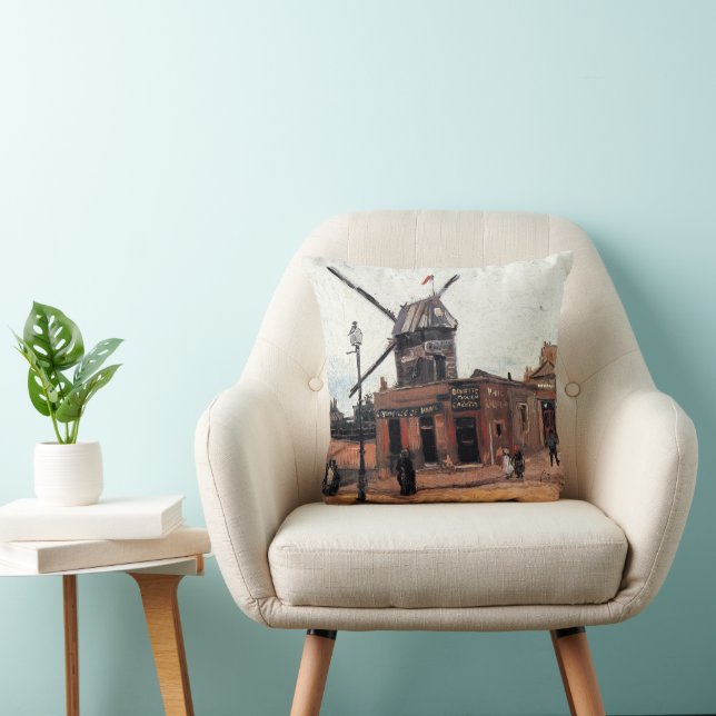 Le Moulin de la Galette by Vincent van Gogh Throw Pillow (Chair)