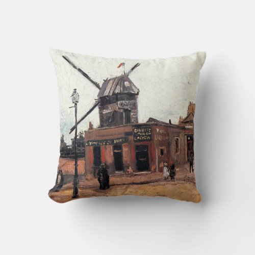 Le Moulin de la Galette by Vincent van Gogh Throw Pillow