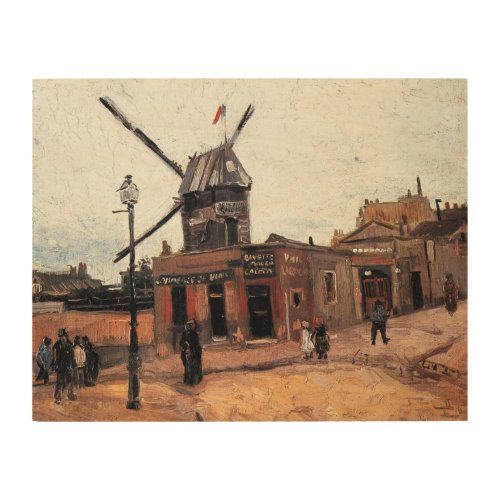 Le Moulin de la Galette by Vincent van Gogh Wood Wall Art