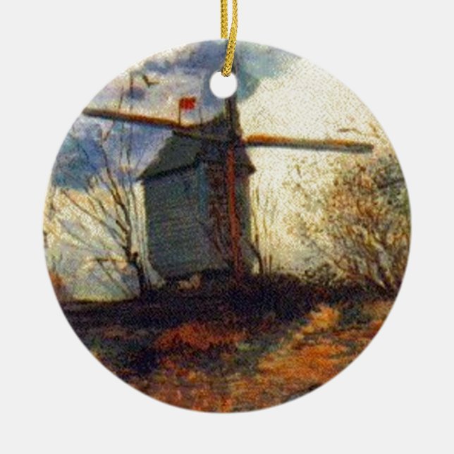 Le Moulin de la Galette Van Gogh Ceramic Ornament (Front)