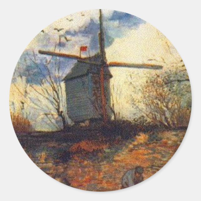Le Moulin de la Galette Van Gogh Classic Round Sticker (Front)