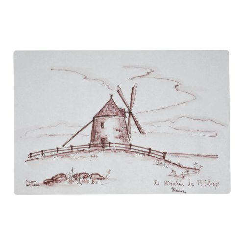 Le Moulin de Moidrey Windmill  Pontorson Placemat