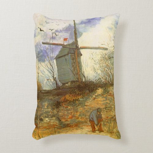 Le Moulin Galette by Vincent van Gogh Windmills Accent Pillow