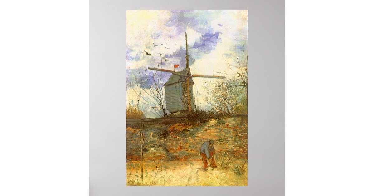 Le Moulin Galette By Vincent Van Gogh Windmills Poster Zazzle Com