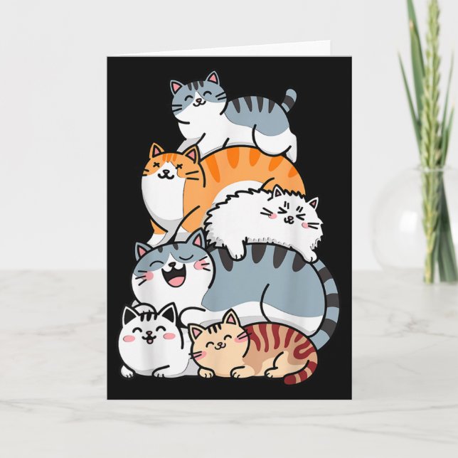 Le Of Kitty Cats Funny Cute Cat Lover For Girls Ki Card (Front)