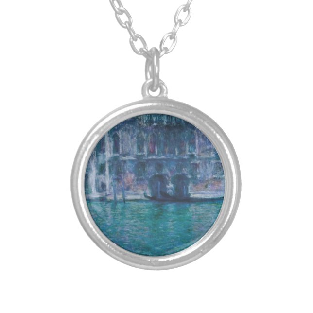 Le palais da Mula Claude Monet  Bottle   Silver Plated Necklace (Front)