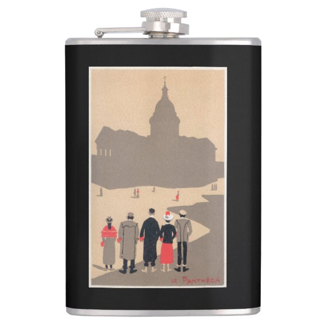 Le Pantheon Art Deco SceneParis, France Hip Flask (Front)