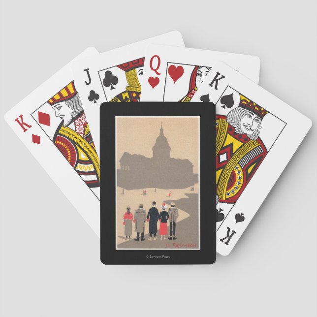 Le Pantheon Art Deco SceneParis, France Poker Cards (Back)