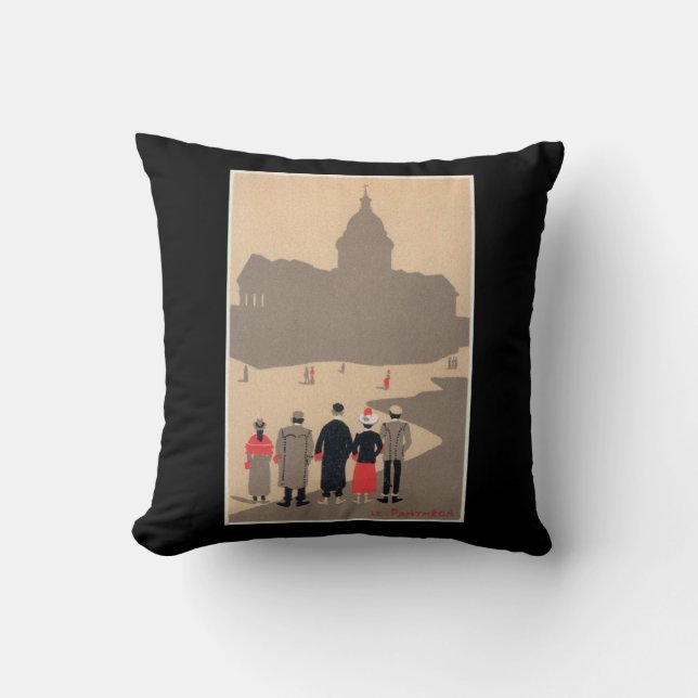 Le Pantheon Art Deco SceneParis, France Throw Pillow (Front)