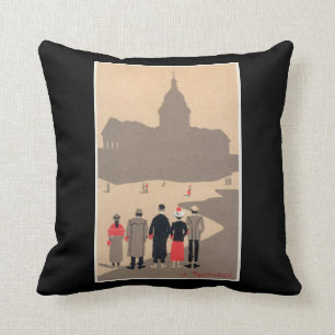 Le Pantheon Art Deco SceneParis, France Throw Pillow