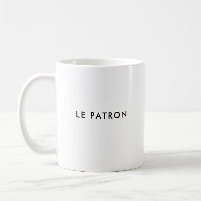 Le Patron | The Boss | Custom French Coffee Mug (Left)