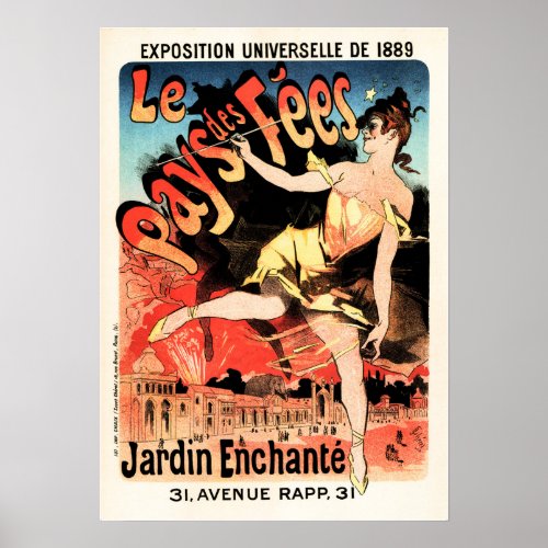 LE PAYS DES FEES Jules Cheret Vintage Paris Poster