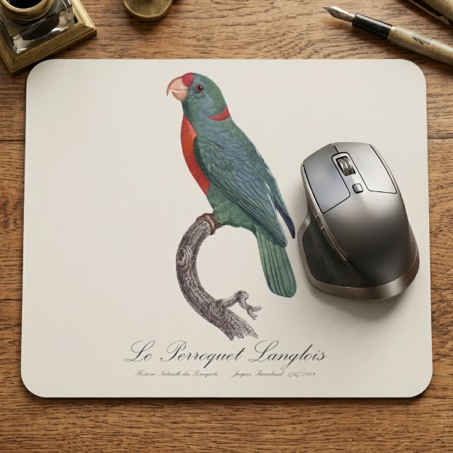 Le Perroquet Langlois by Jacques Barraband Mouse Pad (Le Perroquet Langlois by Jacques Barraband. Mouse Pad)