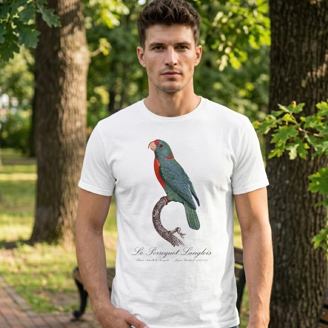 Le Perroquet Langlois by Jacques Barraband T-Shirt (Le Perroquet Langlois by Jacques Barraband. Men Basic White T-Shirt)