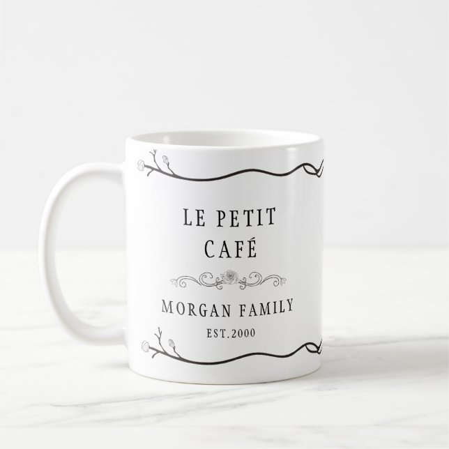 Le Petit Cafe Monogram Floral Mug (Left)