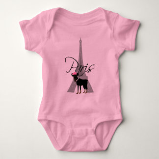 Le petit chien à Paris Baby Bodysuit