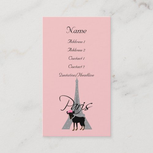 Le petit chien à Paris Business Card Templates