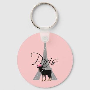 Le petit chien à Paris Keychain