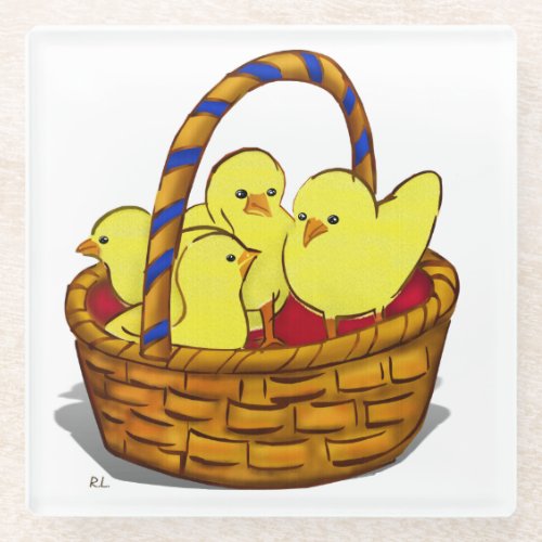 Le Petit Poule Easter DECOR 1 Glass Coaster