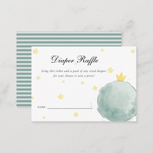 Le Petit Prince Baby Shower | Diaper Raffle Enclosure Card (Front/Back)