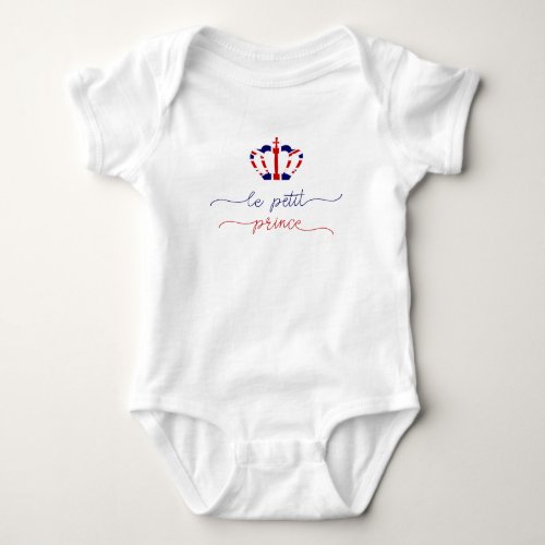 Le petit prince  Union Jack Crown Cute Baby Bodysuit