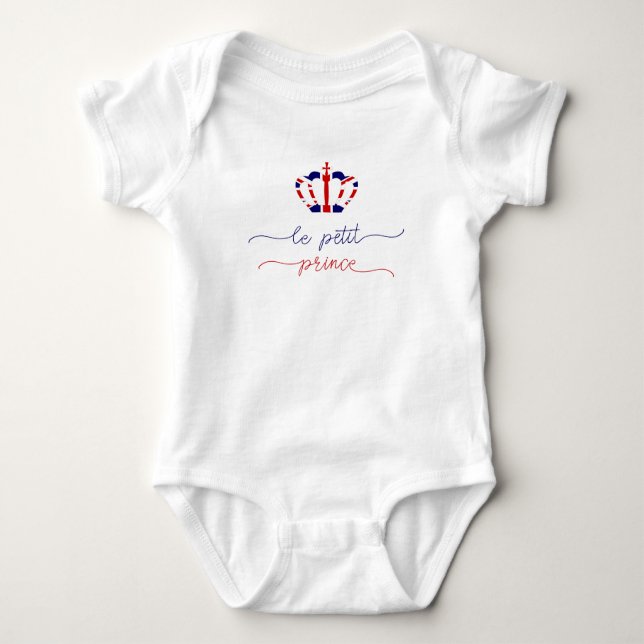 Le petit prince | Union Jack Crown Cute Baby Bodysuit (Front)