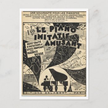Le Piano Imitatif Et Amusant   Sheet Music Postcard by windsorarts at Zazzle