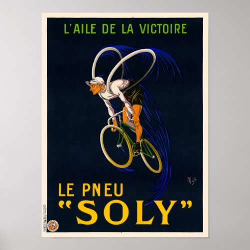 Le Pneu Soly France Vintage Poster 1922