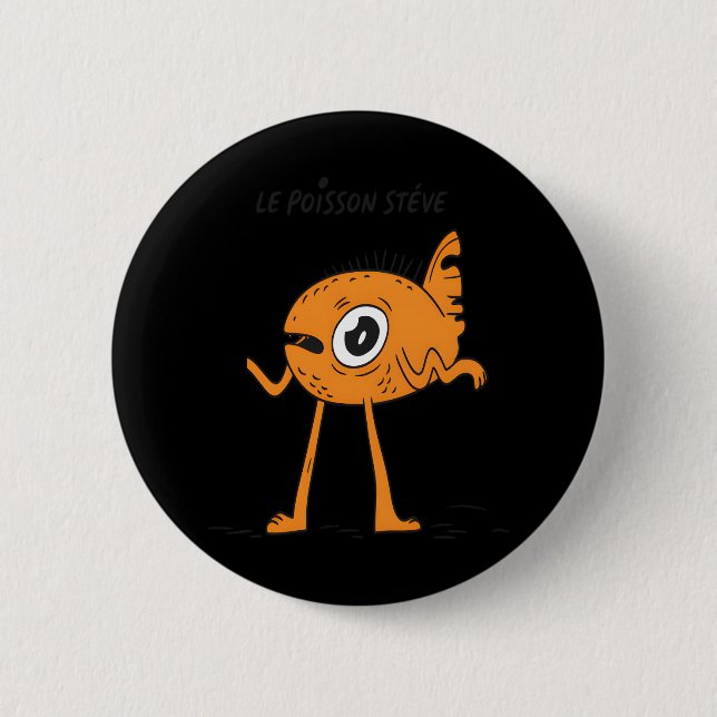 Le Poisson Steve Cute & Funny Button (Front)