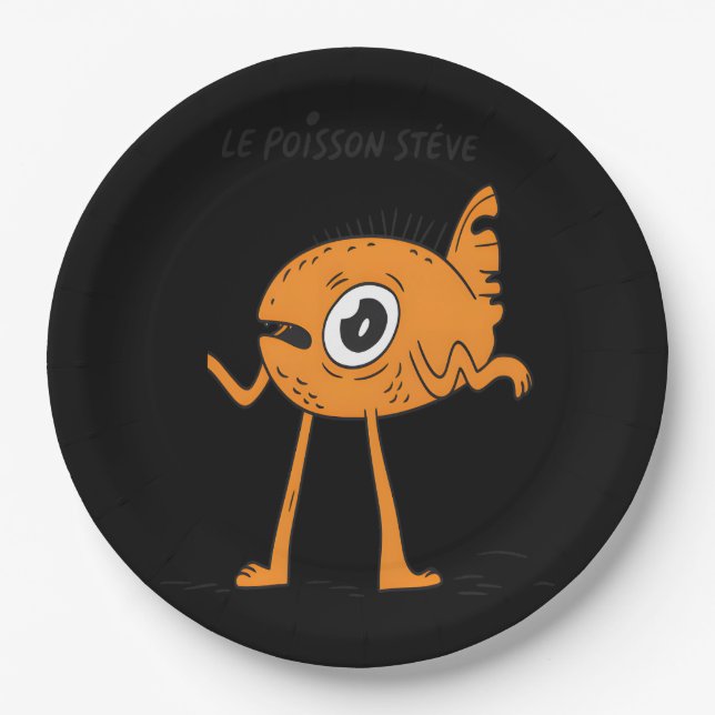 Le Poisson Steve Cute & Funny Paper Plates (Front)