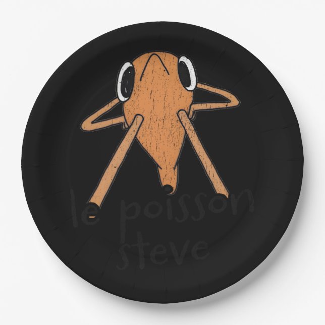 Le Poisson Steve Cute Meme Paper Plates (Front)
