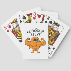 Le Poisson Steve Funny Muscular Fish Cartoon Poker Cards