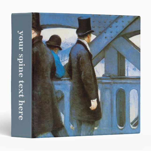 Le Pont de l'Europe by Gustave Caillebotte 3 Ring Binder (Front/Spine)