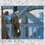 Le Pont de l'Europe by Gustave Caillebotte Jigsaw Puzzle<br><div class="desc">Le Pont de l'Europe (1877) by Gustave Caillebotte is a vintage impressionism fine art architectural painting. An elegant gentleman in a suit and top hot looking out at the city. The architect is looking through the metal architecture trusses of a bridge. About the artist: Gustave Caillebotte (1848-1894) was a French...</div>