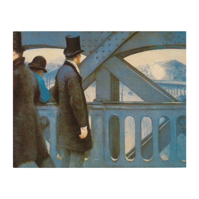 Le Pont de l'Europe by Gustave Caillebotte Wood Wall Art (Front)