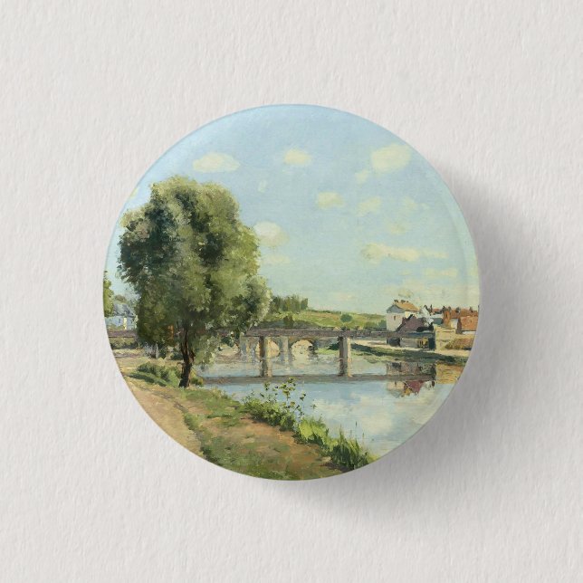Le Pont Du Chemin De Fer Camille Pissarro   Button (Front)