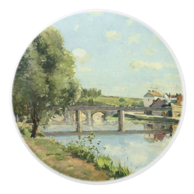 Le Pont Du Chemin De Fer Camille Pissarro   Ceramic Knob (Front)