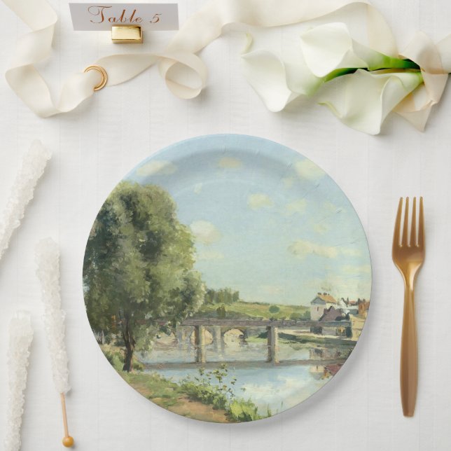Le Pont Du Chemin De Fer Camille Pissarro   Paper Plates (Wedding)