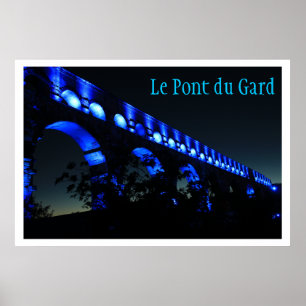 Le Pont du Gard Aqueduct Bridge, Paris France Poster