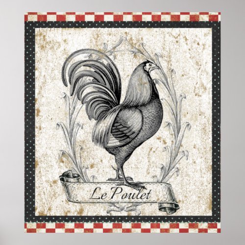 Le Poulet Vintage Chicken Poster