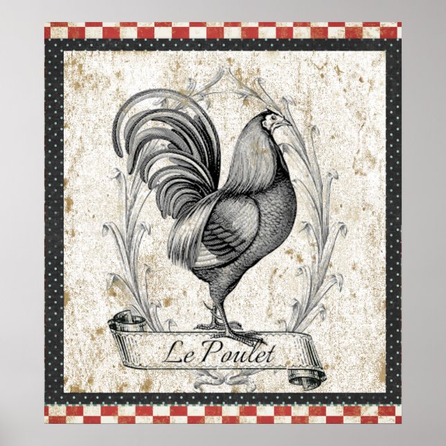 Le Poulet Vintage Chicken Poster (Front)