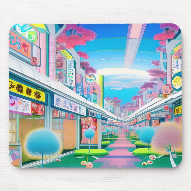 Le quartier de Sakae - Japon Art Mouse Pad (Front)