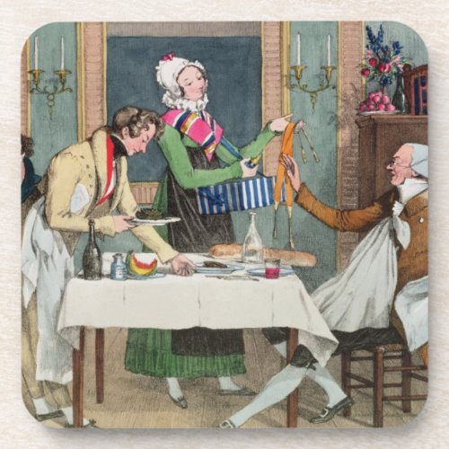 Le Restaurant pub by Rodwell and Martin 1820 c Beverage Coaster